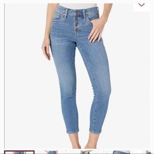 Madewell 9” Mid Rise Skinny Crop Jeans Dewey Light Wash SZ 27